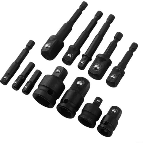 12 Piece Drive Socket Adapter Set with Mix and Match Sizes for Impact Drivers