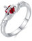 YueYuan Sacred Heart Ring 925 Sterling Silber Herz Ring mit Rotem Kristall Claddagh Religiöser Schmuck Geschenk für Frauen Geburtstag Valentinstag