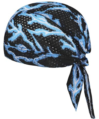 Quick Drying Sports Skull Beanie Summer Thin Mesh Bandana Running Cycling Cap Fast Dry Sun UV Protection Headband Headwrap Pirate Head Cover Headwear Under Helmet for Men Women
