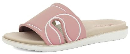 inblu Ciabatte Donna a Fascia Colorata con Disegno Logo, Suola Dual Density, Rosa, 39 EU