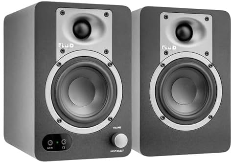 Fluid Audio C35BT Studio Monitor, coppia di diffusori attivi (diffusori da studio con bilanciamento del suono neutro, diffusori monitor con driver da 3,5 pollici e connettività BT)