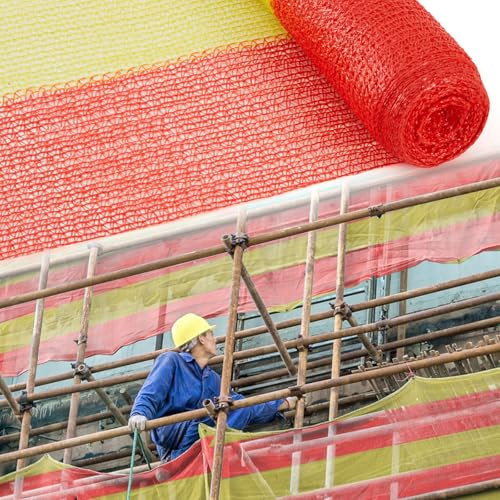 Maasechs 3.3' x 164' Safety Construction Fence Net Roll HDPE High Visibility Temporary Barrier Mesh Scaffold Netting Safety Warning Roadblock for Garden Construction Snow Animal Poultry Event Fencing