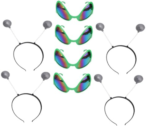 DEARMAMY 8pièces Lunettes Amusantes pour Festival Lot de Coiffes Soucoupes Volantes Décoration de Fête