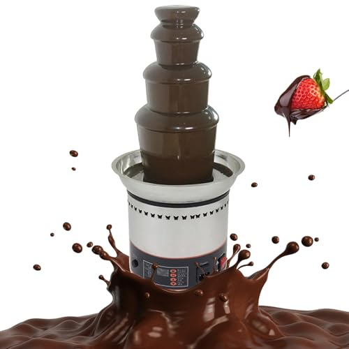 Fontaine à fondue au chocolat électrique en acier inoxydable à plusieurs niveaux pour fêtes, mariages, anniversaires