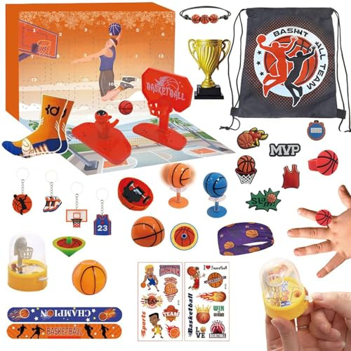 Acunny Adventskalender | Basketball-Zubehör-Set für 24 Tage, Adventskalender Sport 2025, für Jugendliche, Mädchen,