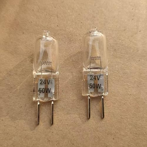 Bombilla halógena G6.35 de 24V 50W, lámpara de cápsula de larga duración, base GY6.35, fuente de luz halógena, adecuada para reemplazo de iluminación en hogares y lugares de trabajo (24V 50W 10PCS)
