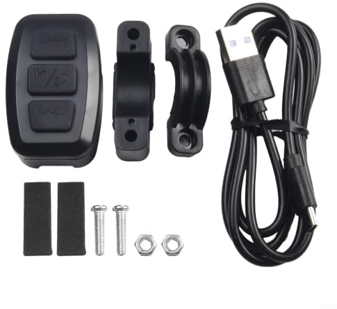 Glewi Mando a distancia inalámbrico para manillar de motocicleta, para control de reproducción multimedia, compatible con Bluetooth, soporte ABS de 5 V, color negro