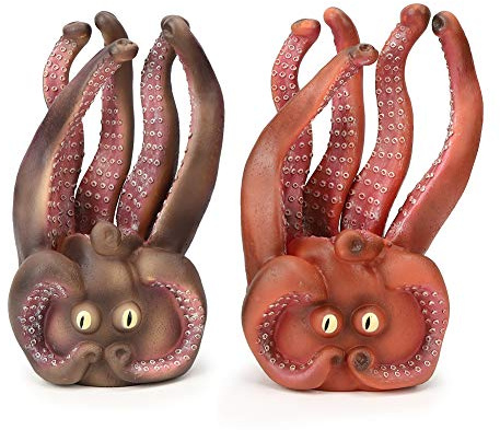 Jxngery Handpuppe mit Tierkopf, 2 Stück, pädagogisches Modell für Kinder, hohe Simulation (Oktopus-Hand-Marionette)