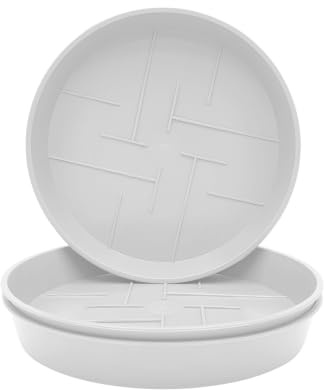 Plastard 3er Set Blumentopf-Untersetzer Ø 40 cm Rund aus Kunststoff | UV-, witterungs- und frostbeständig; ideal für innen & außen; Weiß