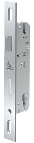 BASI | Rohrrahmenschloss mit Langloch für Profilzylinder | Dornmaß 30 mm | Stulp 24 x 270 mm | käntig | DIN Rechts/Links | Einsteckschloss für Profilrahmentüren | Stulp aus Edelstahl