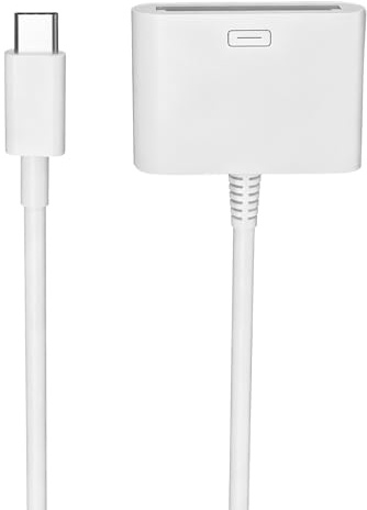 USB C to 30 Pin Female Adapter for iPhone 17, 30-Pin Converter No Audio | Apple MFi Certified, USB Type C to 30-Pin Charging and Data Cord for iPhone 17 17 Air 16 15 Pro Max 16 15 Plus, New iPad