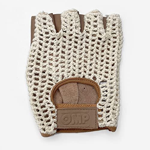 Omp OMPIP/747/M/S Tazio Retro-Lederhandschuhe Creme/braun, Größe S