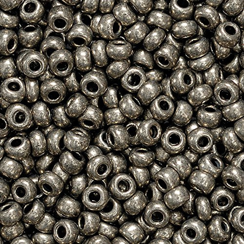KnorrPrandell 2.5 mm Rocailles Bohemian Perlen, Shiny Grau