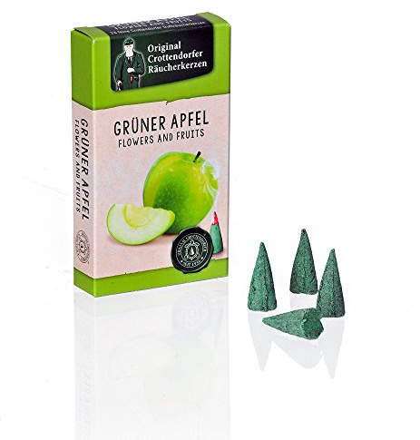 Crottendorfer Räucherkerzen Flower & Fruits - Duft: Grüner Apfel - Größe: M - 24 Stück - Made in Germany