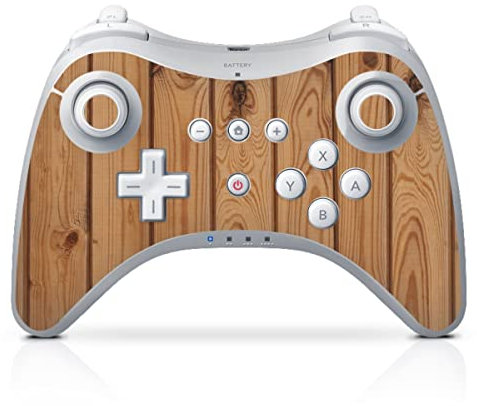 DeinDesign Skin kompatibel mit Nintendo Wii U Pro Controller Folie Sticker Holzoptik Wald Holz