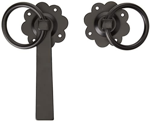 Merriway BH01807 Gate Door Latch Smooth Ring, 150mm (6 inch) -Black Japanned