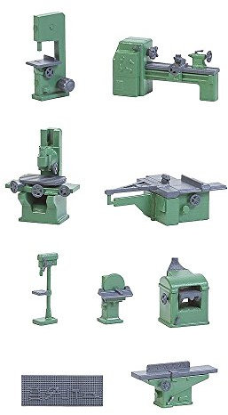 FALLER 180455 Workshop Furnishings Scenery And Accessories Set di Costruzione, Colore Verde, Small