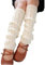 HugeStore Women's Winter Crochet Knitted Leg Warmers, Knee Socks, Legwarmers, White