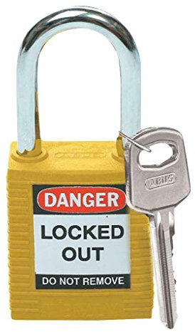 Cadenas de Sécurité Compacts, 32mm x 77mm x 16mm, Jaune, Lot de 6