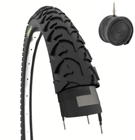 ECOVELO EBB14MBE 1 Cubierta 14 x 1.75 (47-254) + Cameras | Neumático negro Taco Goma para Mountain Bike Bici Niño