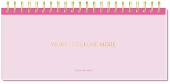 Premium-Wochenplaner Work less, live more - Kalender - Grafik-Werkstatt-Verlag - Tischkalender mit Platz für Eintragungen und Stickerbogen - immerwährend - 29 cm x 12,5 cm