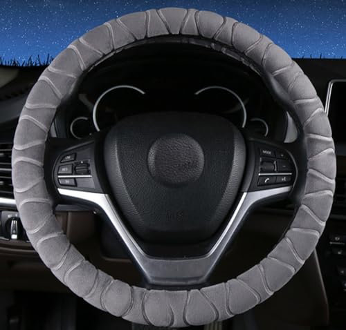 Lenkrad Abdeckung Kunstfell Winter Warm Lenkrad Wrap passt den meisten Auto 37cm 38cm Größe Innenzubehör grau