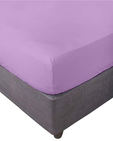 Miracle Home Drap housse élastique, doux et confortable, 50 % coton, 50 % polyester, Mauve 90 x 200 cm