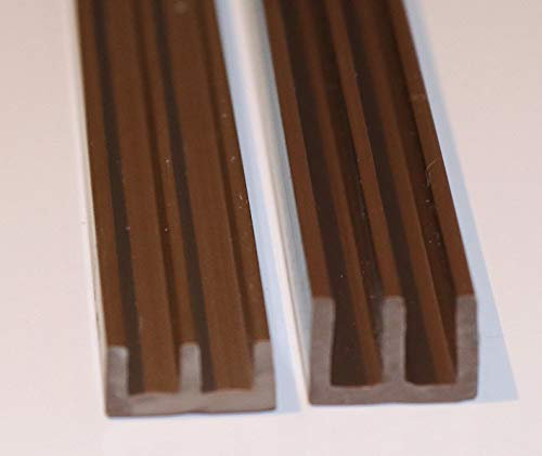 6mm Set Glasführungsprofile - Schiebetürprofile (150, braun)