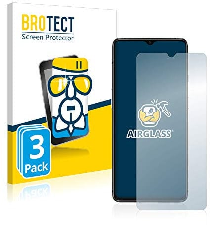 BROTECT (3 Stück Schutzglas für OnePlus 7T Schutzfolie Made in Germany Panzer Folie Glas Displayschutz [Kratzfest 9H, Anti-Fingerprint,Transparent]