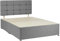 Bedsland - Elegant Plush Grey 4FT Small Double Bed Frame with 20’’ Cube Headboard | Stylish Bedroom Decor Bed Base and No Storage Drawers (120 x 190 cm)