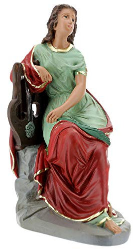 Holyart Statuen aus Gips: Statue aus Gips Cäcilia von Rom von Arte Barsanti, 30 cm