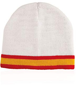 Gorro Punto con Bandera de España, Azul Marino y Blanco (Blanco Bandera España)