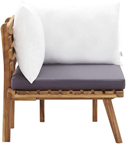 Tidyard Garten-Ecksofa mit Kissen Gartensofa Sofagarnitur Sitzgarnitur Gartengarnitur Gartenmöbel Massivholz Akazie 65 x 65 x 65 cm