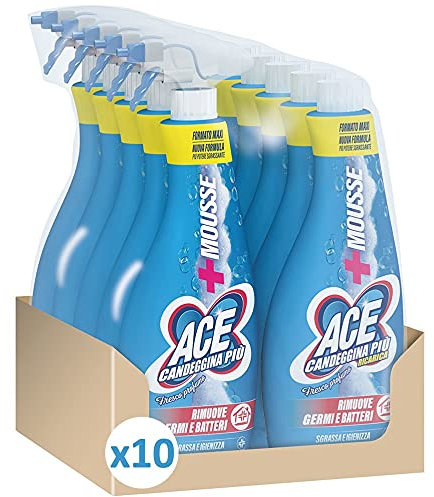 ACE Candeggina Spray Mousse Armonie Floreali + Ricarica - Cartone da 5 Confezioni, 2 x 800 ml