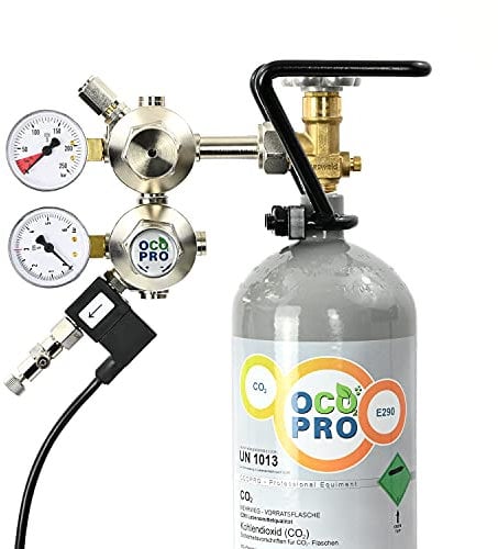 OCOPRO CO2-Druckminderer für das Aquarium. Single- oder Doppelkammer. Mit oder ohne Magnetventil/Nachtabschaltung. (Doppelkammer + MV)