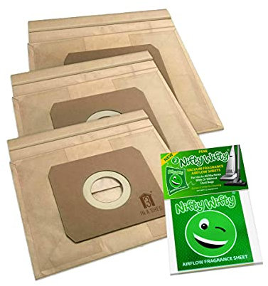 3 Compatible John Lewis & Partners 1.5L and 3L Vacuum Cleaner Dust Bags with Nifty Wifty PINE Vacuum Air Freshener Sheets Pk2