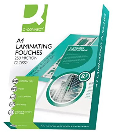 Q-Connect KF11341 Laminierfolien, robust, 250 Mikron, 100 Stück