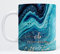 EKAM Personalised Marble Mug Initial with Name - Customised Gift for Mum, Dad, Kids or Girls - Tea Coffee Mug (11oz) (Sea Green Marble)