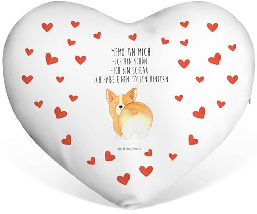 Mr. & Mrs. Panda Herzkissen Corgi Po - Geschenk, Tierliebhaber, Spruch, Hundespruch, Haustier, Selbstliebe, süß, Wauwau, Hund, Hundebesitzer,