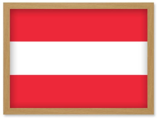Artery8 Austria National Flag Patriotic Vexillology World Flags Country Region Poster Artwork Framed Wall Art Print A4