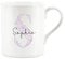 Personalised Bone China Mug - Floral Pink Letter S Initial Gift - Small Coffee Tea Cup Present