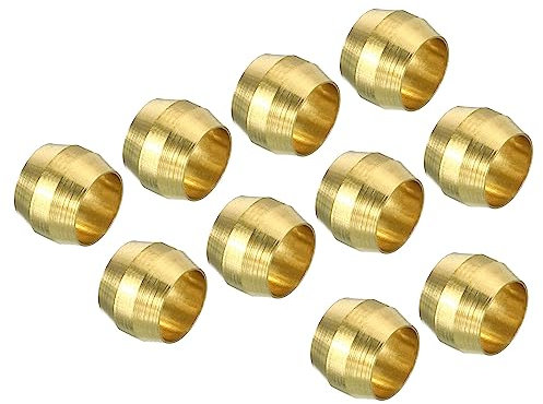PATIKIL 6mm Tubo OD Ottone Compressione Manicotti Cerrule 60pz Ottone Cerrula Raccordi Ottone Compressione Raccordo Assortimento Kit
