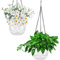 YuanDiann Hängend Blumentopf 2er Set, Selbstbewässernder Baumwollseil Hängepflanztopf Blumenampeln zum Aufhängen für Pflanzen Innen, Auße Transparent ø21cm x 20cm