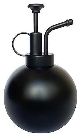 LianShi spruzzatore per piante in acciaio inossidabile, piccolo annaffiatoio, nebulizzatore per piante, moderni attrezzi da giardino per annaffiare e spruzzare piante in vaso al chiuso,0.5L/nero opaco