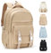 HYC00 Schulrucksack Teenager Mädchen Jungen Schulranzen Groß Laptop Rucksack Schule Damen Herren Backpack Causal Travel Daypack Leicht Schultasche für Mädchen School Bag Tagesrucksack, Khaki