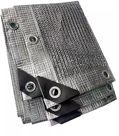 KDDFN Pflanzen-Schattiernetz,Blumen-Schattierungsnetz,Gewächshaus-Sonnenschutznetz,Aluminiumfolien-Schattennetz,55% Sichtschutz,Atmungsaktives Schattierungsgewebe,mit Ösen (5x8m/16.4x26.2ft)