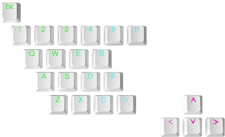 Geeky Gummiertes Tastenkappen-Set | Double Shot Translucent | ABS + TPR | OEM-Profil für mechanische Gaming-Tastatur (weiß, 23 Tasten)