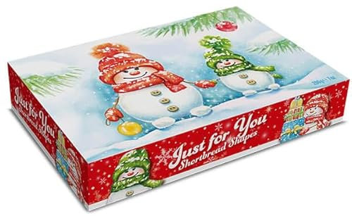 Highland Speciality Just For You Shortbread Selection 200g - Luxury Scottish Shortbread - Traditional Christmas Biscuit Gift - Snowman design packaging - Product of Scotland