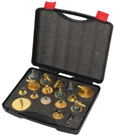 17-teiliger Hauptbremszylinder-Entlüfter Aluminiumlegierung Schnellanschluss-Dichtung Bremsen-Entlüfter-Adapter-Set für die Meisten Fahrzeuge Bremsöl-Flüssigkeitsentlüftung