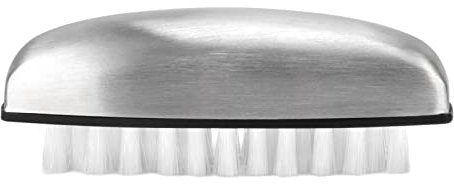 Stainless Steel Nail Brush, Multifunctional Nail Brushes for Cleaning Nails Silver Nail Brishes with Comfortable Grip Nail Scrubbing Brush for Fingernail Cleaning